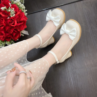 Elegant High Heel Mary Janes with Bow - Thumbnail 2