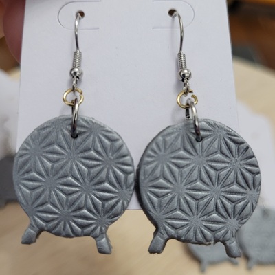 Geodesic sphere inspired earrings