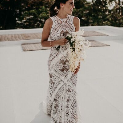 Boho wedding dress, bohemian bridal dress bridal gown