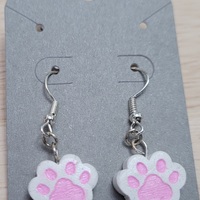 White Cat Paw earrings - Thumbnail 1