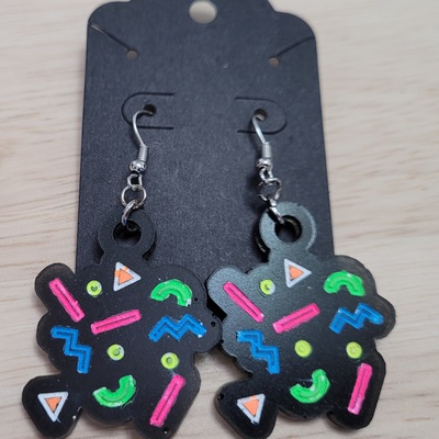 Retro neon earrings