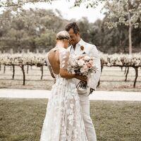 A-line 3D Flowers Wedding Dress, Open Back Tulle Bridal Dress Bridal Gown - Thumbnail 2