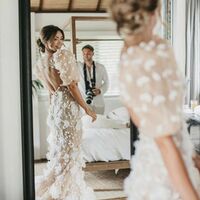 Luxury 3D Flowers Wedding Dress, Appliques Tulle Bridal Dress Bridal Gown - Thumbnail 1