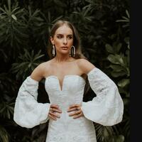 Boho Wedding Dress, Bohemian Bridal Dress Bridal Gown - Thumbnail 2