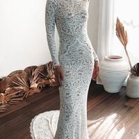 Chic Boho Wedding Dress, Lace Bridal Dress Bridal Gown - Thumbnail 1