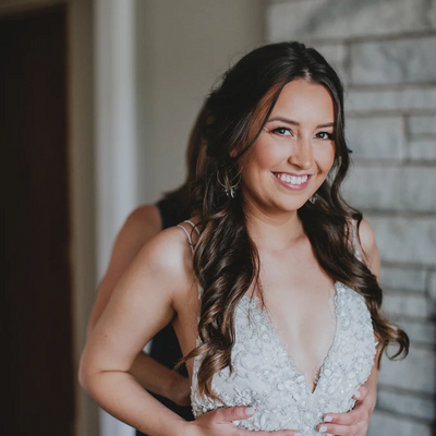 Chic rustic wedding dress, backless chiffon bridal dress bridal gown