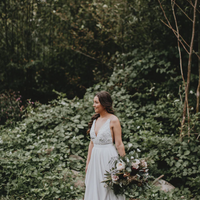 Chic Rustic Wedding Dress, Backless Chiffon Bridal Dress Bridal Gown - Thumbnail 1