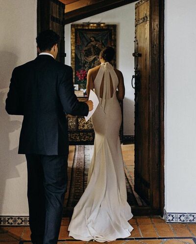 Sexy Wedding Dress, Satin Bridal Dress Bridal Gown