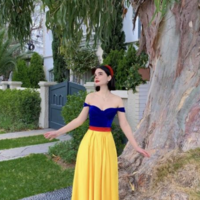 Off The Shoulder Royal Blue Velvet and Yellow Stain Prom Dresses - Thumbnail 1