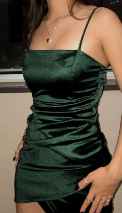 Sexy Straps Short Green Homecoming Dresses