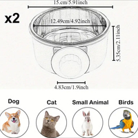 2pcs Stainless Steel Hanging Pet Feeding Bowl,  - Thumbnail 1