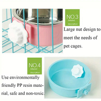 2pcs Stainless Steel Hanging Pet Feeding Bowl,  - Thumbnail 2