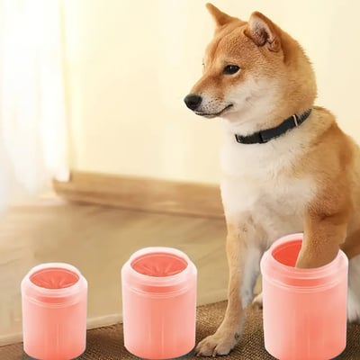 Easy-clean portable pet paw washer cup 