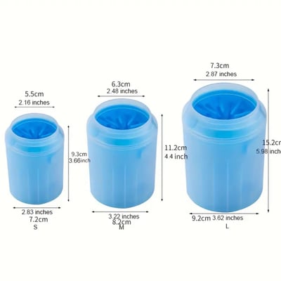 Easy-clean portable pet paw washer cup 