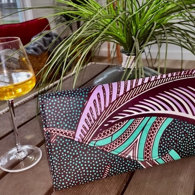 Ankara print large clutch