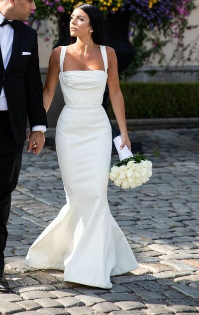 Sexy Scoop Sheath Wedding Dress Bridal Gown Wedding Gown