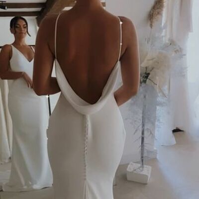Sexy mermaid backless beach boho wedding dress bridal gown wedding gown