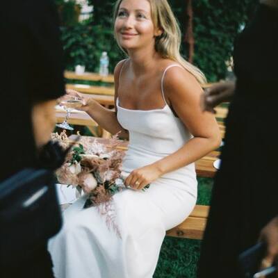 Simple sheath spaghetti straps beach boho wedding dress bridal dress wedding gown