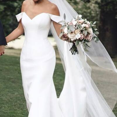 Simple sheath beach boho wedding dress bridal dress wedding gown