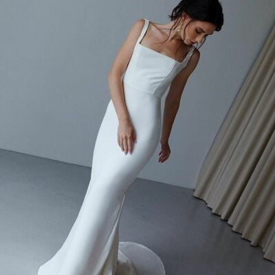 Elegant sheath beach boho wedding dress bridal gown wedding gown