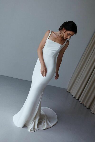 Elegant Sheath Beach Boho Wedding Dress Bridal Gown Wedding Gown