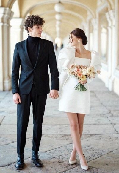 Simple Sheath Mini Short Wedding Dress Bridal Gown Wedding Gown