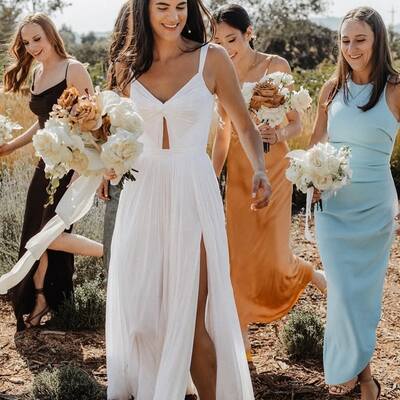 Sexy a line beach boho wedding dress bridal gown wedding gown