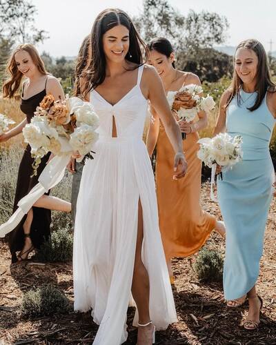 Sexy A Line Beach Boho Wedding Dress Bridal Gown Wedding Gown