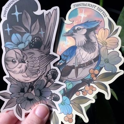 Adventure bird stickers 