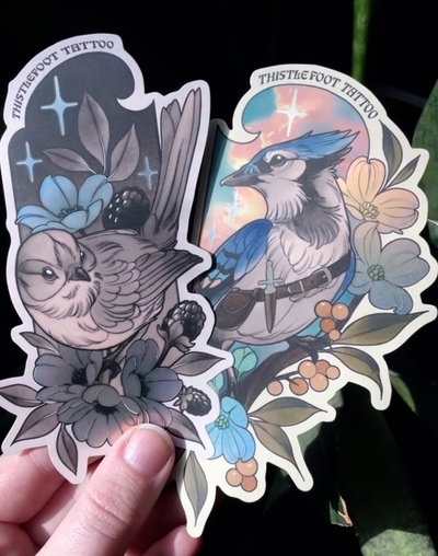 Adventure bird stickers 