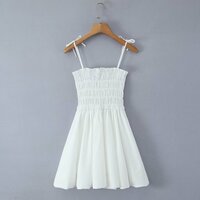 Small fresh bow tie puffy short skirt suspender dress - Thumbnail 1