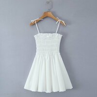 Small fresh bow tie puffy short skirt suspender dress - Thumbnail 3