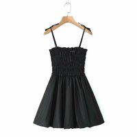 Small fresh bow tie puffy short skirt suspender dress - Thumbnail 3