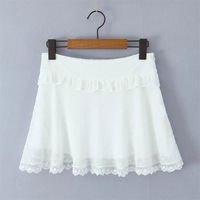 Thin flocked mesh polka dot slim fit skirt - Thumbnail 3