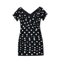 Sexy hot girl polka dot mesh flying sleeves short skirt - Thumbnail 4