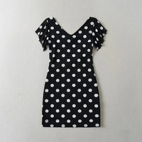Sexy hot girl polka dot mesh flying sleeves short skirt - Thumbnail 5