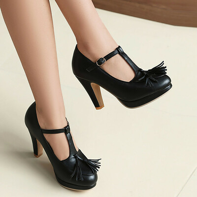 T-strap Mary Jane high-heels With Tassel