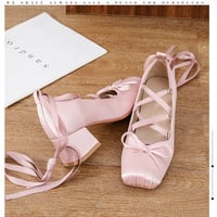 Cross Strap High Heels Ballet Style Shoes - 3 colors - Thumbnail 7