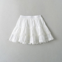 White cake skirt A-line elastic waist anti-exposure skirt - Thumbnail 3