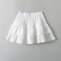 White cake skirt A-line elastic waist anti-exposure skirt - Thumbnail 4