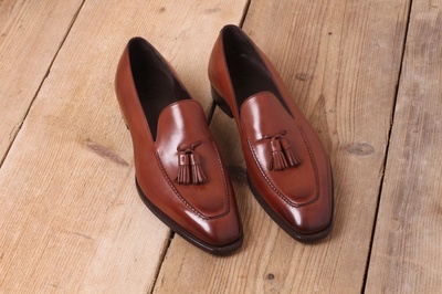 Handmade Brown Leather Tassel Loafers Dress Shoes
