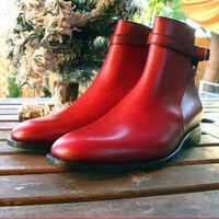 Handmade Men's Special Edition Maroon Finishing Jodhpurs Boot - Thumbnail 1