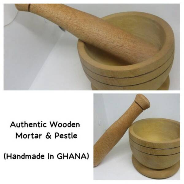 Wooden Mortar & Pestle Handcarved in Ghana 