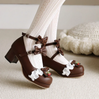Japanese Style Sweet Bow Lace Kawaii Shoes - Thumbnail 1