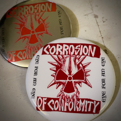 Corrosion of conformity pin badge
