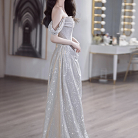 Beautiful A-Line Off the Shoulder Glitter Prom Party Dress - Thumbnail 2