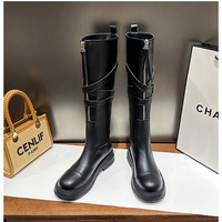 Women's knight boots martin boots motorcycle boots 2 Colors - Thumbnail 5