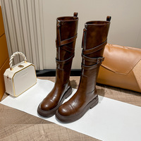 Women's knight boots martin boots motorcycle boots 2 Colors - Thumbnail 1