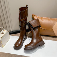 Women's knight boots martin boots motorcycle boots 2 Colors - Thumbnail 2