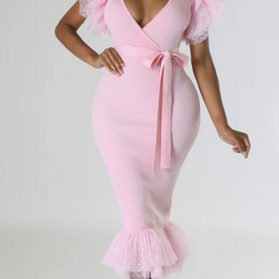 Midi dedication dress - baby pink